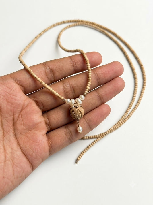 Lotus Tulsi Locket Small Beads Kanthi Mala