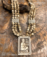 Jay Sitaram Hanuman Ji Tulsi Locket & Ram Name Beads 3 Layers Mala