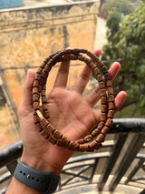 Dark Brown Handcrafted Radha Name Tulsi Kanthi Mala 3 Round