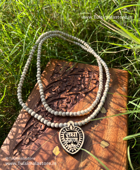 Original Tulsi Kanthi Mala 2 Round Shri Radharaman Tulsi Locket And Kanthi Mala
