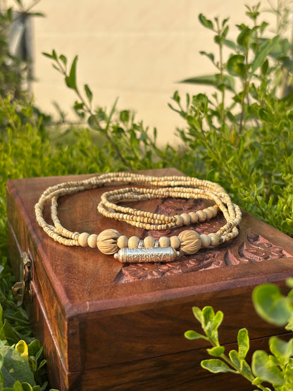 Silver Kavch Fill with brajraj and 3 layers kanthi mala 20inch