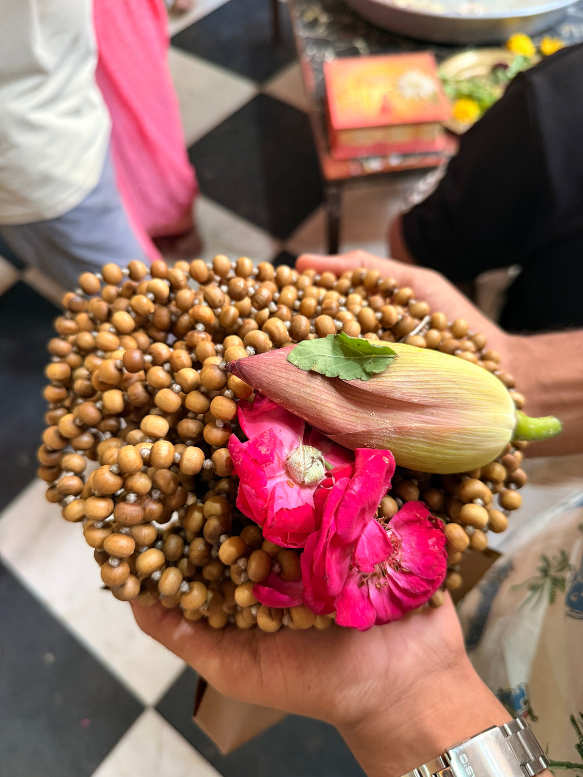 1080+1 Tulsi Beads Japa Mala Prasadi from Vrindavan Temple