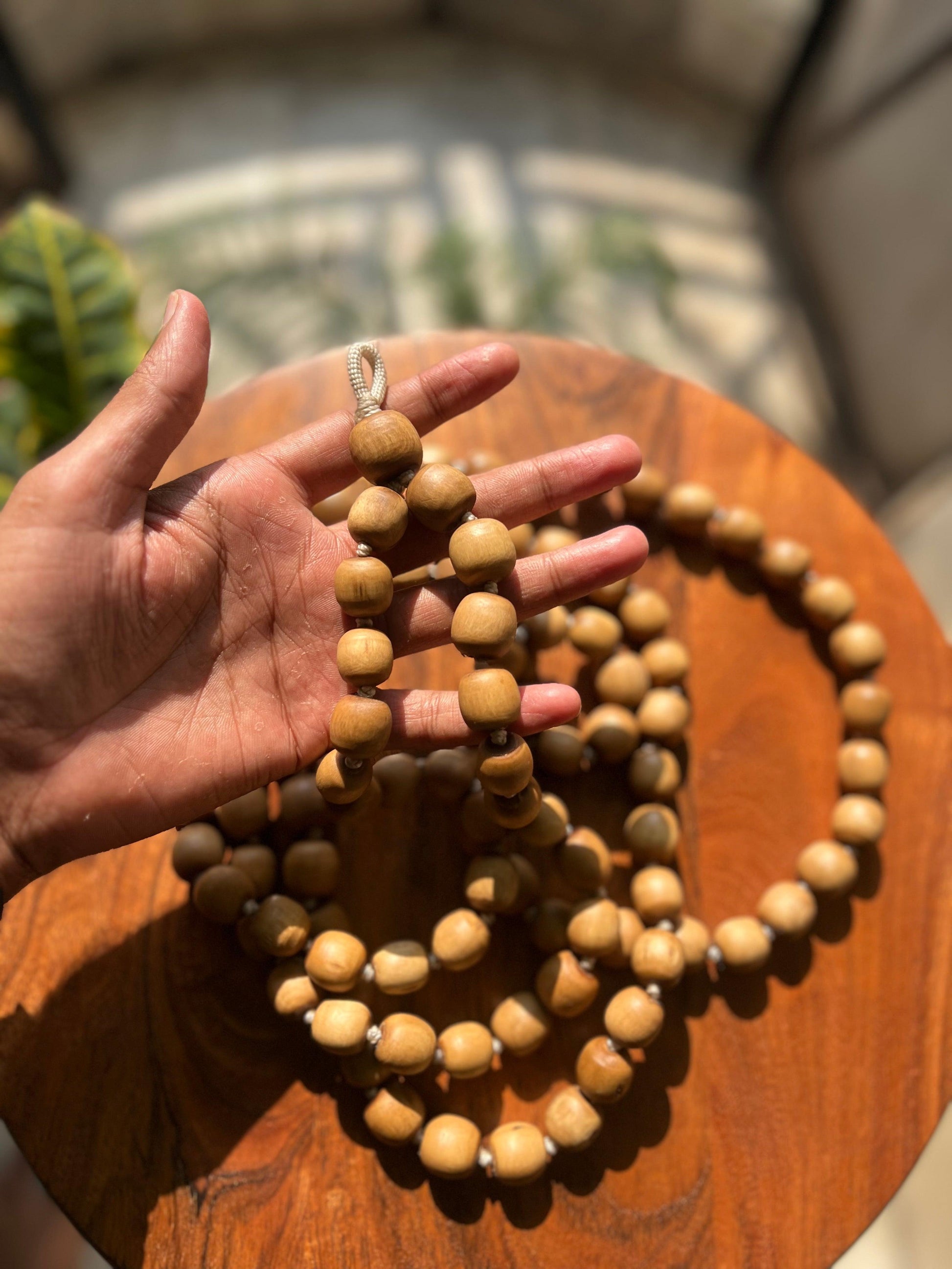 Big Size Beads Brown Japa Mala 13,14mm Beads Size (Brown Coloured