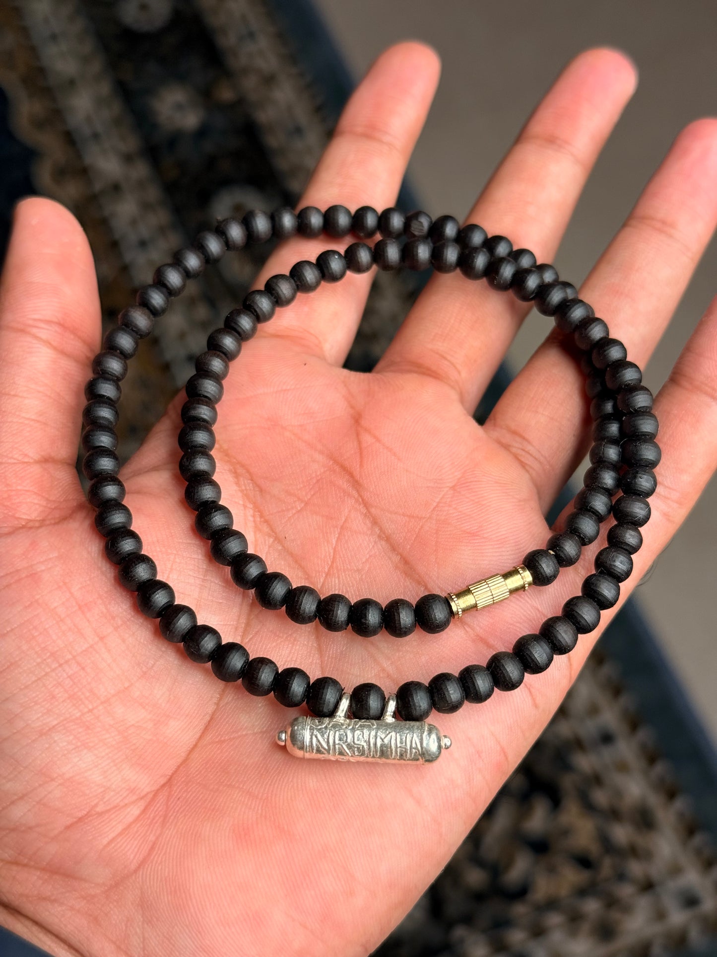 92.5 Silver Kavach with Original Tulsi Kanthi Mala (18 Inch) – Pure Tulsi Beads