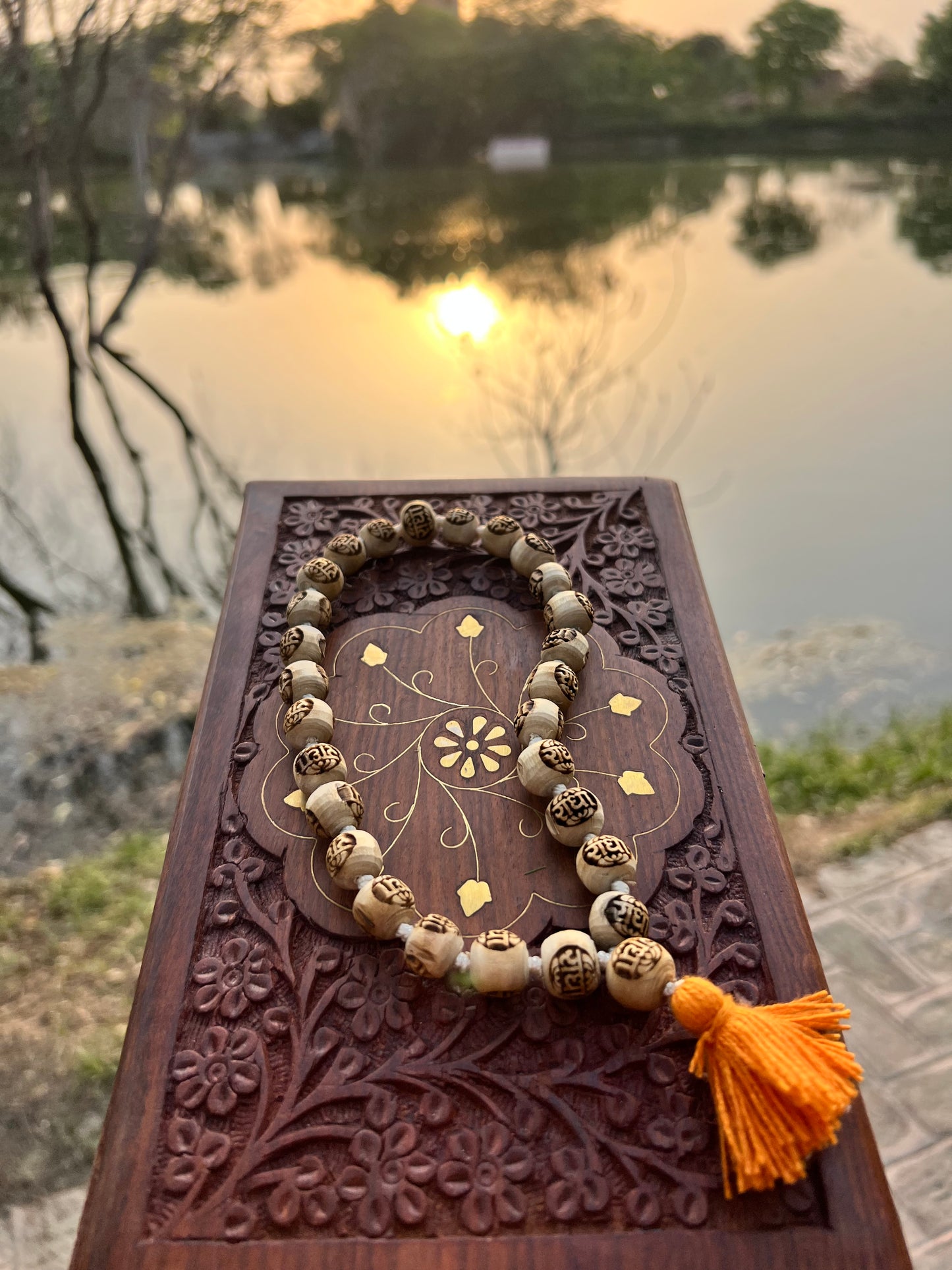 27+1 Tulsi Beads Radha Name Orginal Tulsi Japa Mala