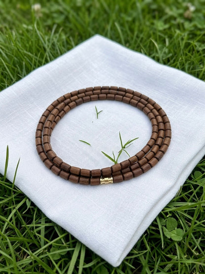 3-Round Brown Tulsi Mala Kanthi Mala Original Tulsi Kanthi