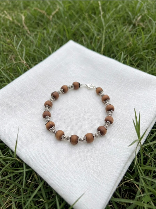 Tulsi Hand Bracelet Original Tulsi Beads With German Silver Caps