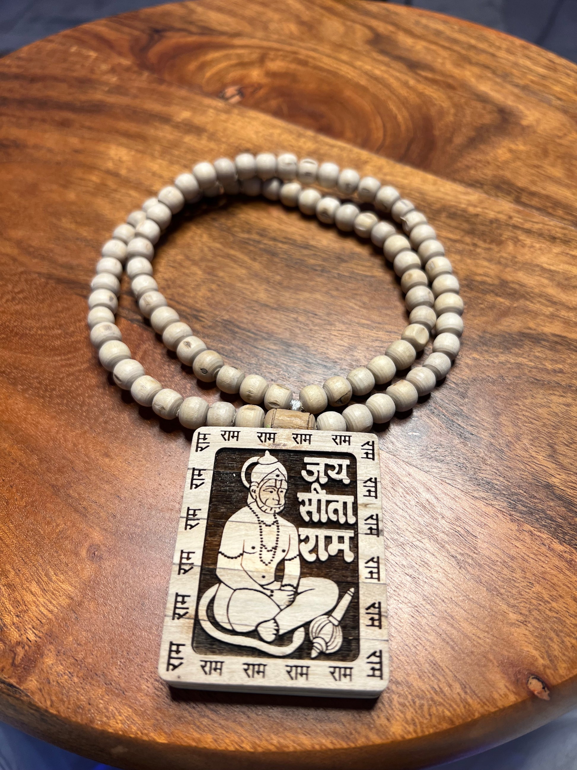 Hanuman Ji Big Size Tulsi Locket Round Beads Kanthi Mala