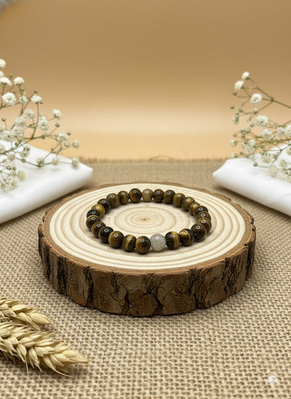 Tiger’s Eye Natural Stone Bracelet for Strength, Confidence & Protection – Handmade Spiritual Bracelet