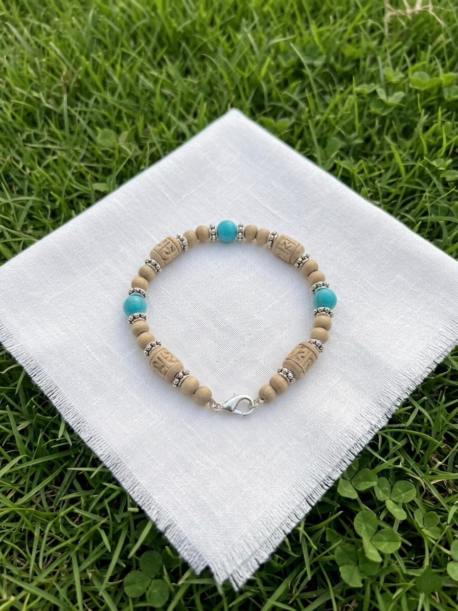 Tulsi Hand Bracelet Original Tulsi Beads With German Silver Caps