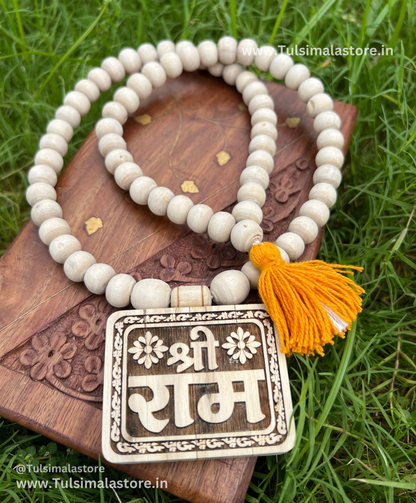 Shri Ram Tulsi Locket Big Size & Big Beads Tulsi Mala 24 Inch length