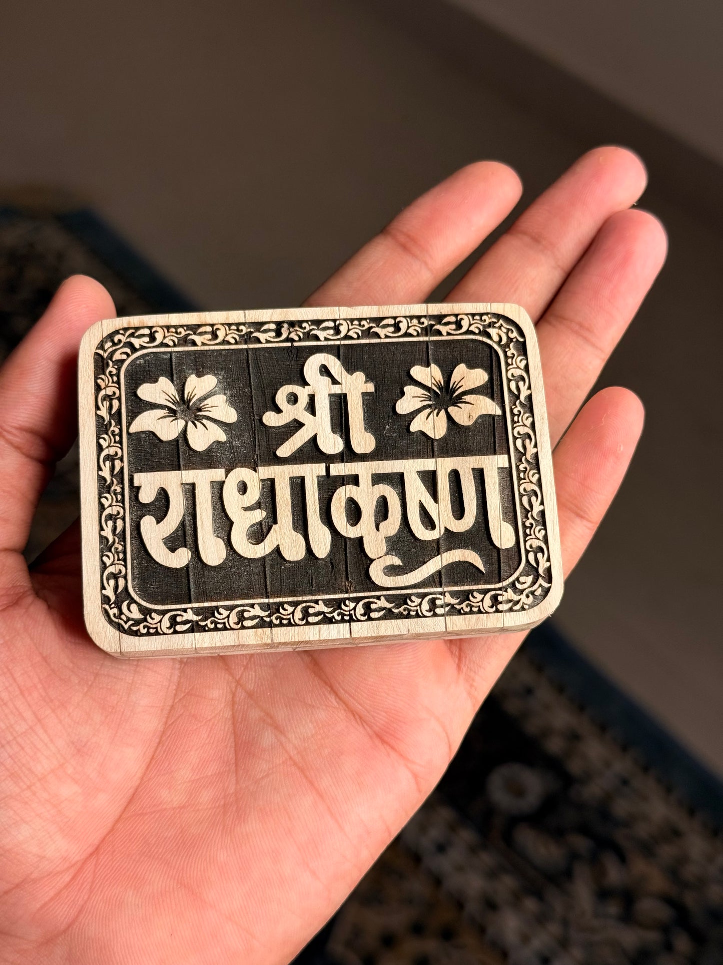 Shri Radha Krishna Name Seva Original Tulsi Wood
