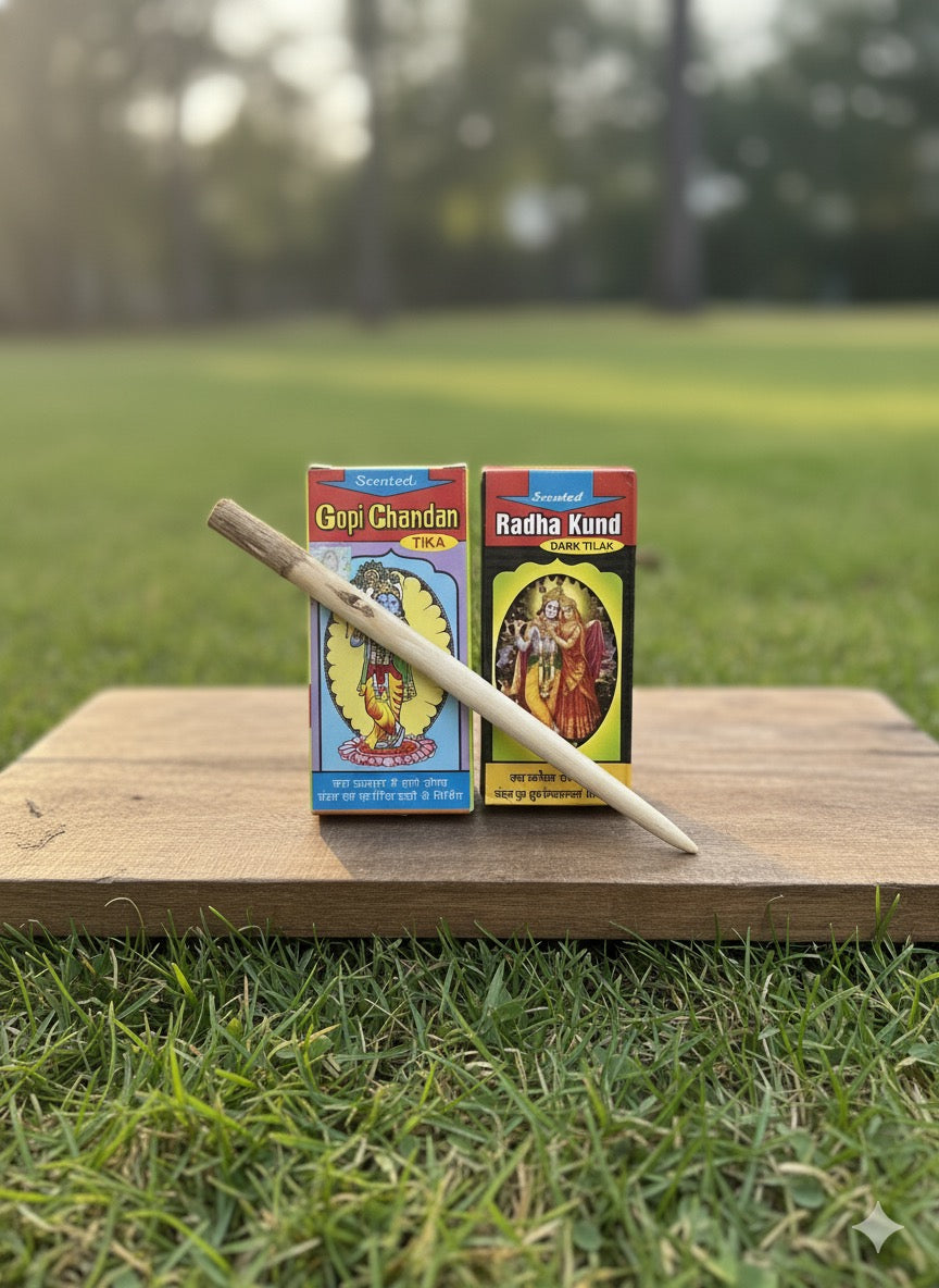 🌿 Tulsi Tilak Stick + Gopi Chandan + Black Radhakund Chandan (Divine Tilak Combo)
