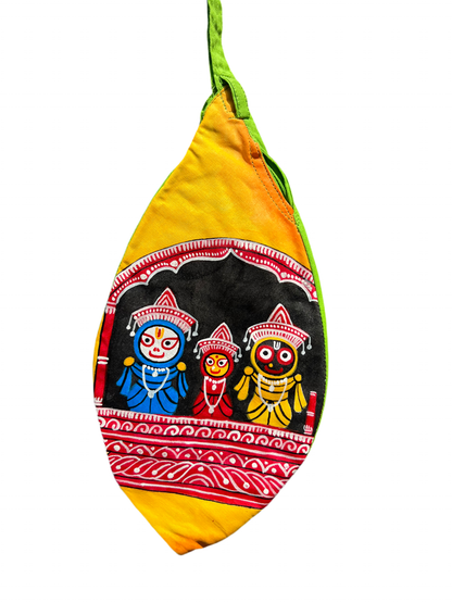 Japa Bag Hand Painted in Vrindavan, Bead Bag