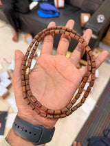 2 Round Brown Long Beads Kanthi Mala Original Tulsi Beads