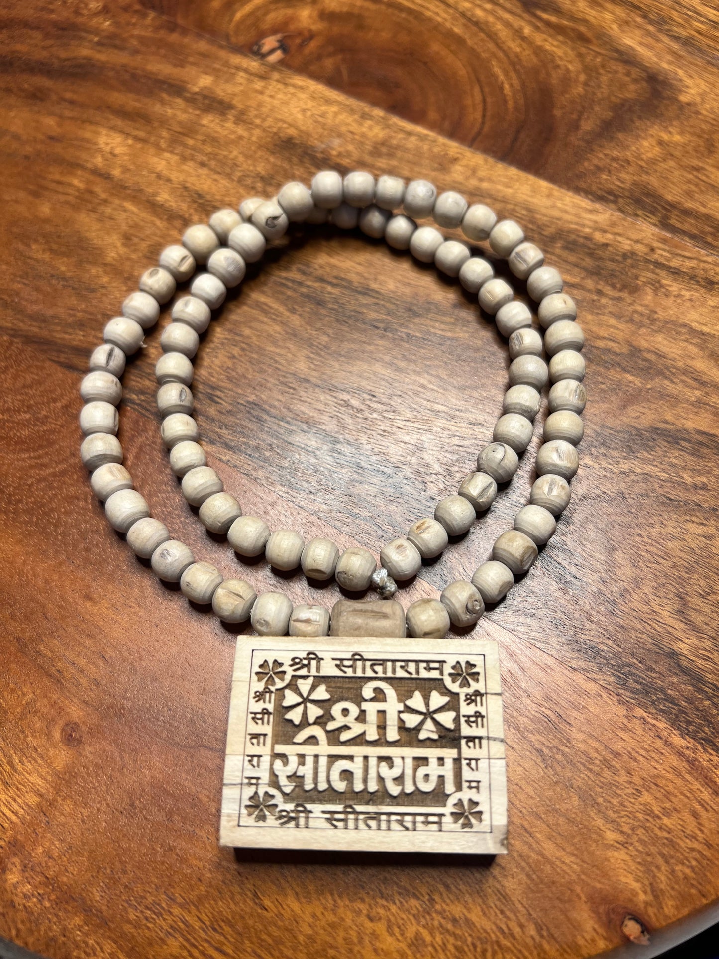 Shree SitaRam Tulsi Locket & Round Beads Kanthi Mala