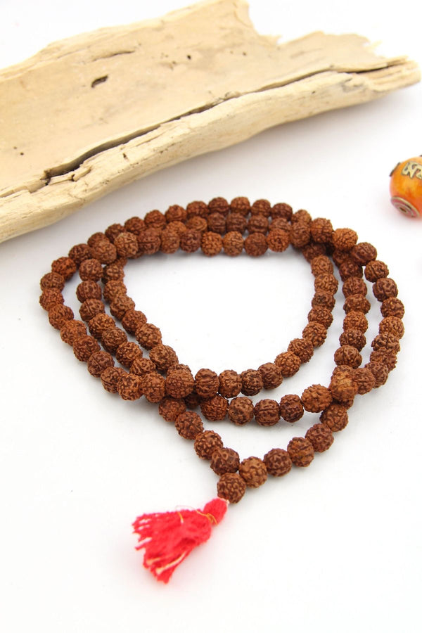5 Mukhi Natural Rudraksh Mala 6.5mm Rudraksh With Lab Tested Certifica ...