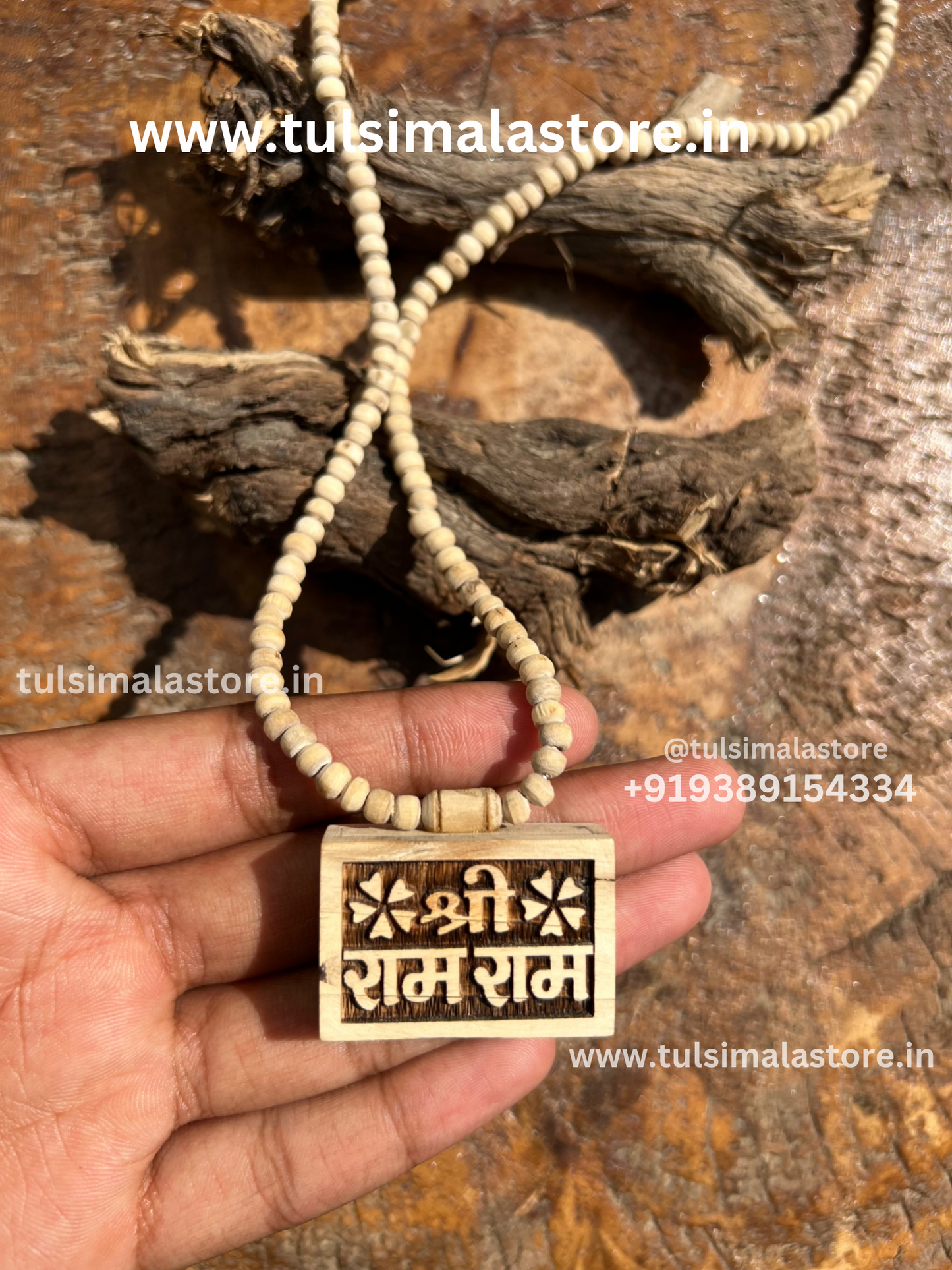 Tulsi Bhaktmal Kawach Ram Ram Locket With Tulsi 
Mala