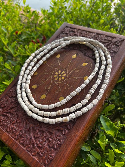 3 Round Long Tulsi Beads Kanthi Kanthi Mala Line Beads design