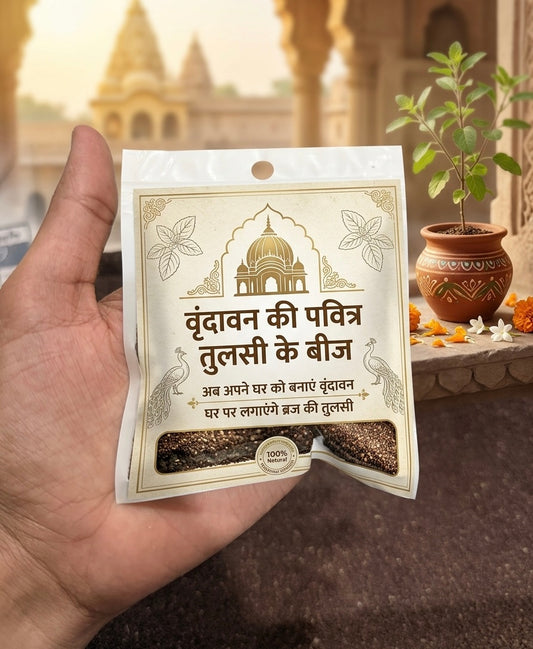 Authentic Vrindavan Holy Basil (Tulsi) Seeds - 100% Natural Pavitra Seeds for Spiritual Home Gardening
