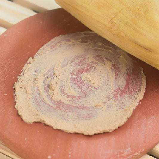 Pure Sandalwood Log 50gm + Natural Rubbing Stone – 100% Original Chandan Stick for Puja & Tilak