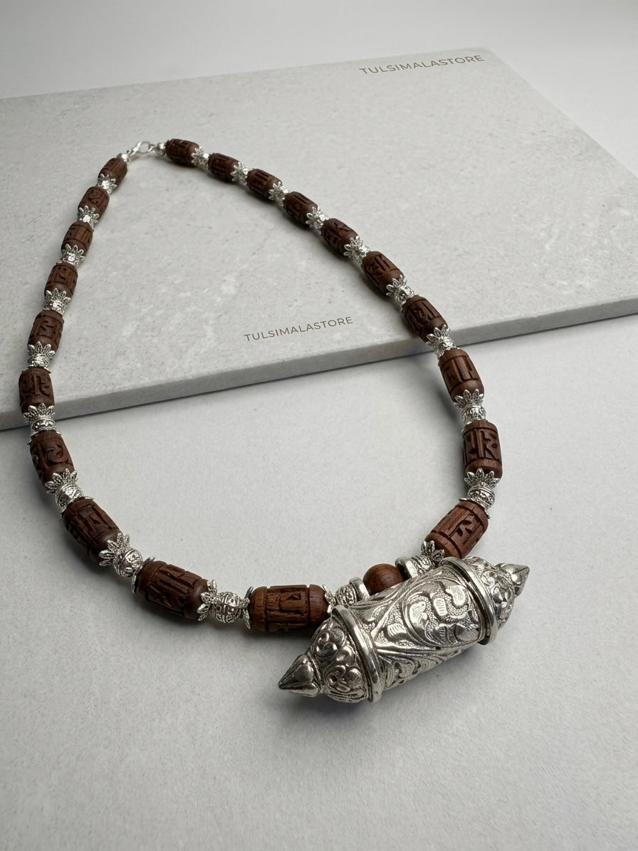 Bhaktamal Kavach with Tulsi Kanthi Mala & Brown Radha Beads – Vrindavan