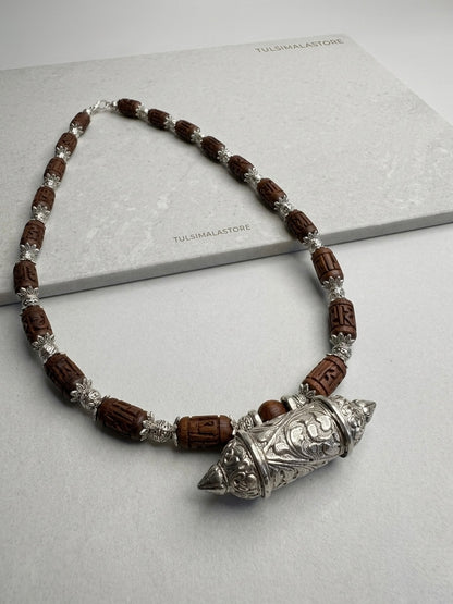 Bhaktamal Kavach with Tulsi Kanthi Mala & Brown Radha Beads – Vrindavan