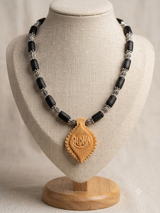 Radha Locket Tulsi Kanthi Mala Black Long Beads