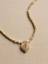 Radha Locket Tulsi Beads & Pearl Beads Kanthi Mala