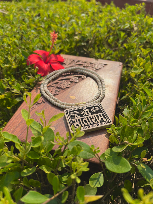 Shri Sitaram Tulsi Locket Mala – Original Tulsi Beads & Locket Made in Vrindavan