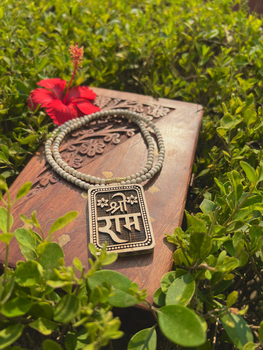 Shri Ram Tulsi Locket Mala – Original Tulsi Beads & Locket Made in Vrindavan