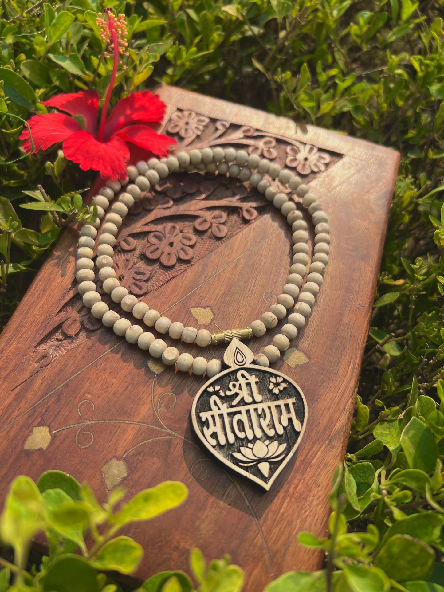 Shri Sitaram Tulsi Locket Mala – Original Tulsi Beads & Locket Made in Vrindavan