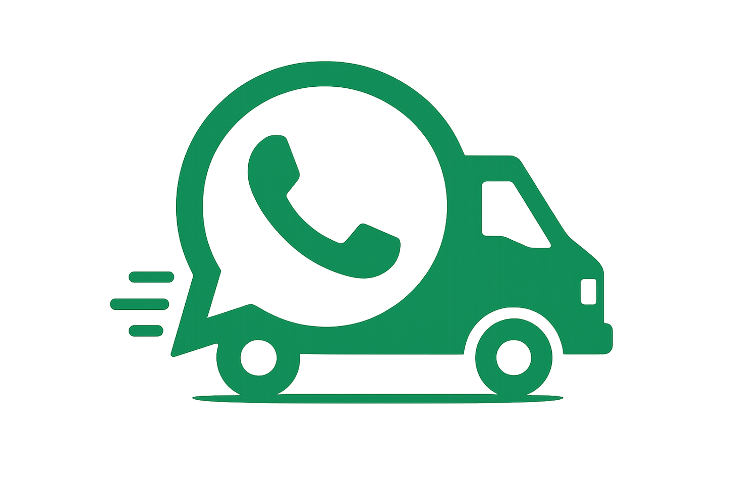 WhatsApp logo with courier truck 