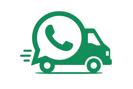 WhatsApp logo with courier truck 